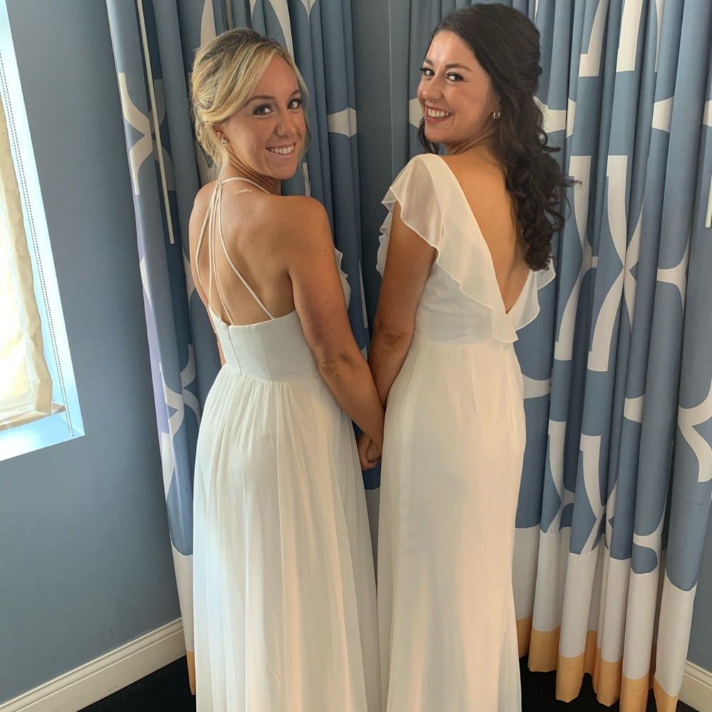 Jenny Yoo Dress “542” in a shimmery ivory size 6